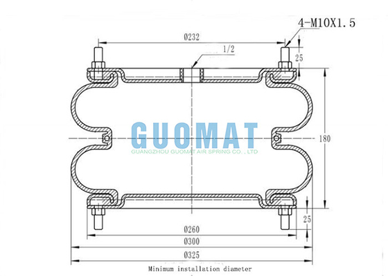 Luft-Frühlings-Flansch-Versammlung SP1541 Dunlop GUOMAT 12X2 industrieller Luftsack Flugleitanlage 412-22 DS Contitech