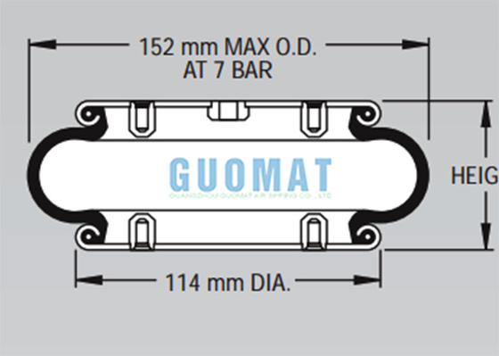 Windungs-Luft-Frühling Contitech FS50-5 des Firestone-W01-M58-6140 einzelner Gummiluftpuffer für Netz-Spanngerät
