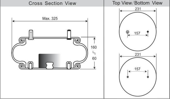 Air Ride Springs Suspension Contitech FS330-11647 Kleiner Gummi-Schockabsorptionsbeutel