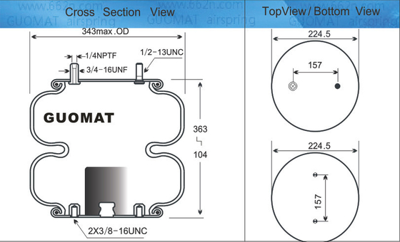 Contitech FD 331-26 514 Aufhängung Luftfeder Lufteinlass 1/4-18 NPTF Airbags