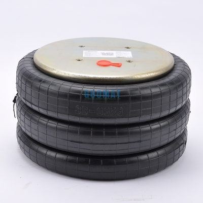 Industrie-Luftfeder 4xM10 Schraube GUOMAT Nr. 3B7383-3/8 Schlauch Nr. 3B383 Natürlicher Durchmesser 351mm