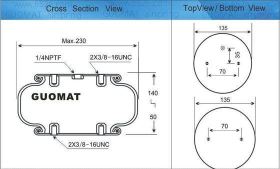 W01-358-7564 Firestone Style 116 Luftgummi-Bellows für die industrielle Aufhebung von Luftsacken