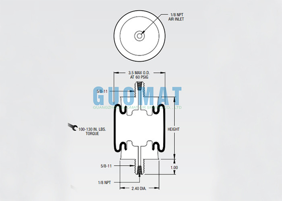 Ersetzen Sie Firestone Kabine Luftschlag W02-358-3004 1/8NPT Aufhängung Luftfeder