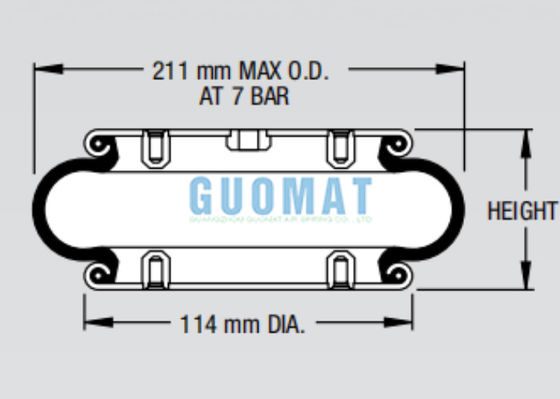 W01-358-0112 Firestone Verwickelte Luftfeder Stil 110 Industriebellows Aktuator