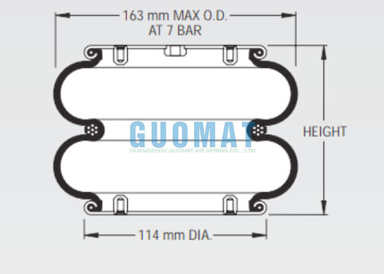 W01-358-0030 Firestone Industriebalg-Aktuator 25 Stil Gummi-Luftfeder für Scherenlifte
