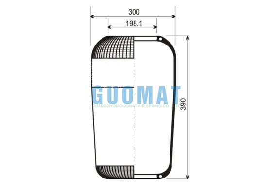 390mm Höhe 762N Contitech Bus Luftfeder W01-095-0190 Firestone Gummi-Luftbalg