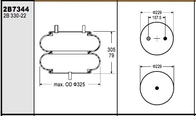 W01-358-7344 2B12-304 Goodyear Luft-Suspendierungs-Stahl-und Gummi-materielle Zahl P10755C