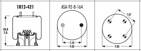 1R12-421 Goodyear Luft-Frühling W013589010 Ridewell 1003589010C