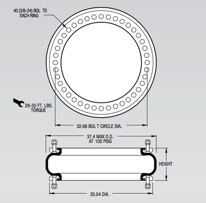 Kontinentale Industrie-einzelner Windungs-Luft-Frühling W01-358-9601 Rumpfstation 5450-16 RS