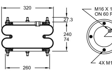 Industrielles Luftsack-Frühling W01-R58-4073 DUNLOP SP2665NB SMB M063796