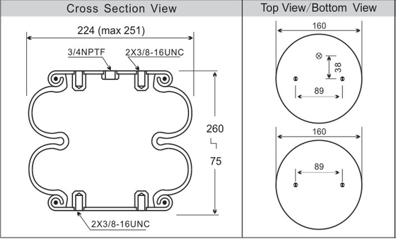 Industrielle doppelte Luft-Suspendierungs-gewundene Art des Luft-Frühlings-W01-358-6900