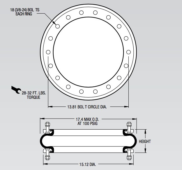 Des Firestone-W01-358-7478 industrielle Gummibälge W01-358-7477 Luft-des Frühlings-W01-358-0119
