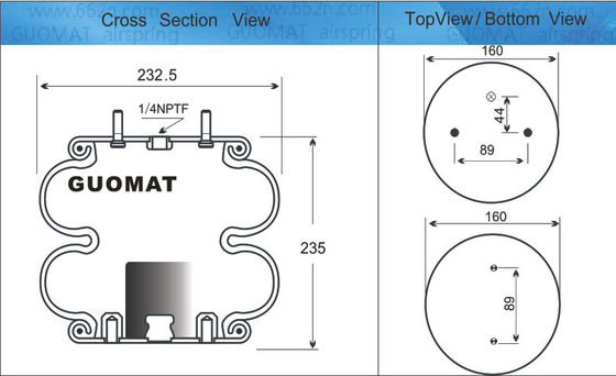 2B9-253 Goodyear Air Springs 578923206 Firestone W013586945 für Ridewell 1003586945C