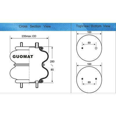 Contitech 161336 Goodyear 2B9-218 Kautschuk Industrie doppelte Windluftquellen