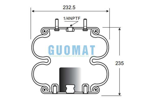 Doppelgewickelte Luftfeder 2B9-253 Goodyear W01-358-6945 Firestone Luftfeder
