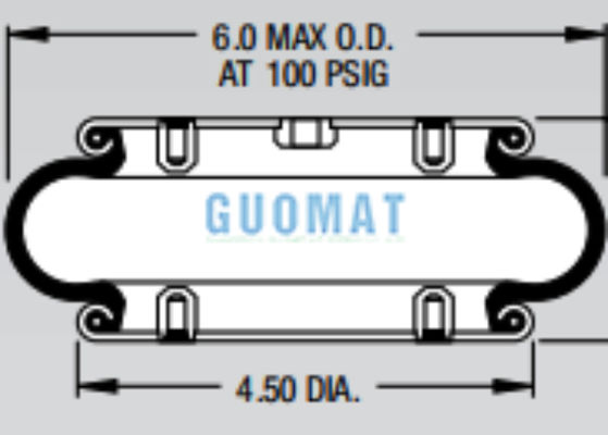 Firestone Style 16 Einfachgewickelte Luftverschütterung W01-358-6996 Naturgummi-Luftfeder