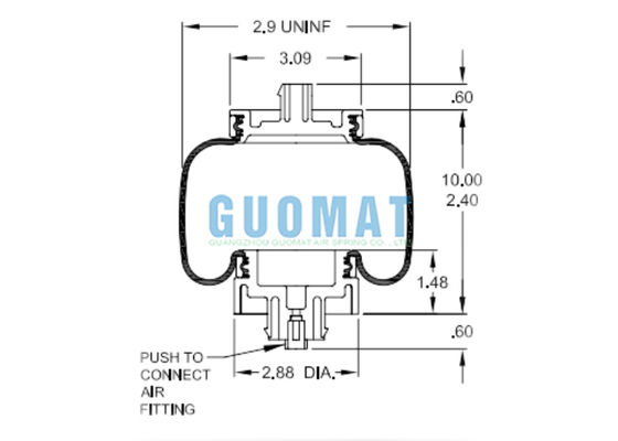 Firestone Sleeve Style Luftstoßdämpfer W02-358-7109 Stud Mount LKW-Sitz Luftfeder