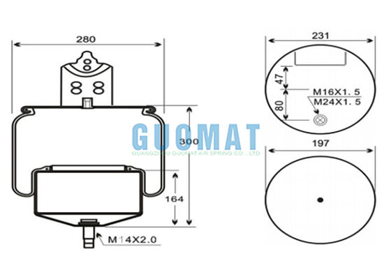 W01-M58-8477 Firestone-Lkw-Aufhängung Luftschlag 6606NP01 Contitech Gummi-Luftfeder