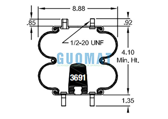 W01-358-6941 Feuerstein-Aufhängung Luftschlag 20 Gummi-Bellen Luftfeder