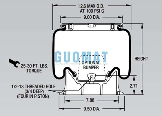 1T15M-2 Firestone-Stil Luftschlag W01-358-9042 Luft-Suspensionsfedern zur Stoßabsorption