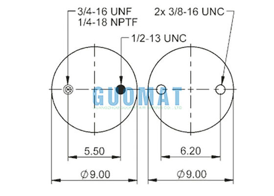 FS 330-11 467 Contitech Gummi-Airbags 64594 Einfachgewickelte Luftfeder mit Schrauben