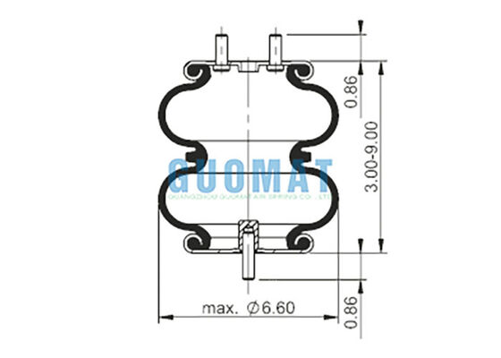 FD 70-13 796 Doppelgewickeltes Luftschlaggerät 66660 Industrielle Luftfeder für Verpackungsmaschinen