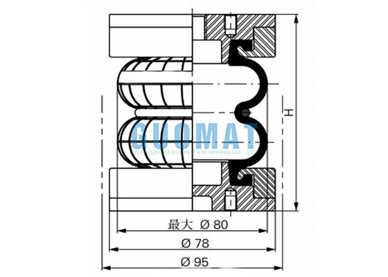 2 3/4" x 2 Gummi-Bell FD 22-4 DI CR Contitech Präzisions-Vibrations-Isolierungs-Luftbeutel