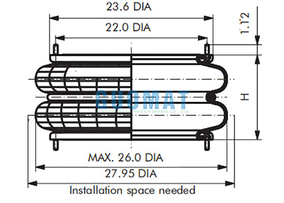 FD 2380-24 RS Contitech Air Bellows 24pcsx3/8-24UNF Air Spring For Stamping Press Machine