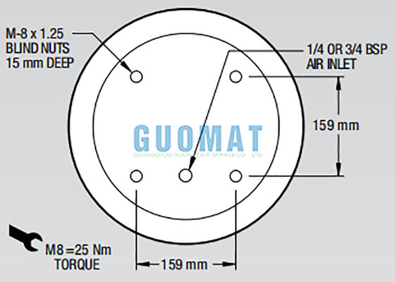 W01-M58-6120 Suspenison Air Spring Firestone Style 313 Triple Convoluted Type Rubber Bellows
