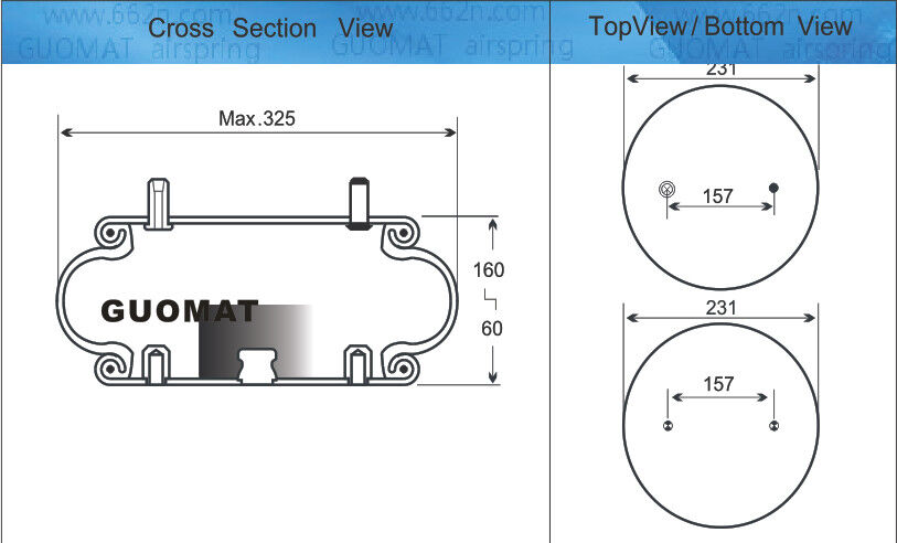 industrielle Frühling Firestone W01-358-6994 Contitech der Luft-1B5070 Rumpfstation 330-11 647 Tiangle 6374/4467