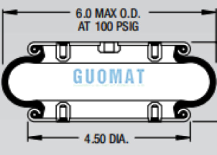 Firestone Style 16 Einfachgewickelte Luftverschütterung W01-358-6996 Naturgummi-Luftfeder