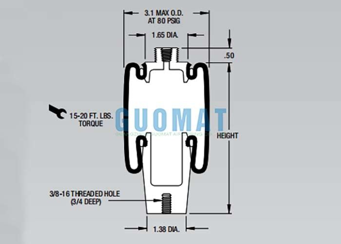W02-358-4004 Firestone Cab Luftschlagdämpfer Stil 4004 Aufhängung Luftfeder Ersatz