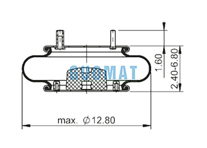 FS 330-11 467 Contitech Gummi-Airbags 64594 Einfachgewickelte Luftfeder mit Schrauben