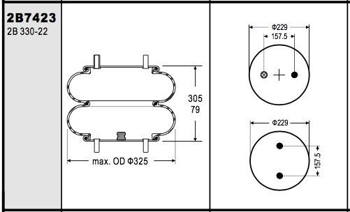 W01-358-7423 2B12-432 Contitech Luft-Frühling FD330-22 368 für SAUER P10-784