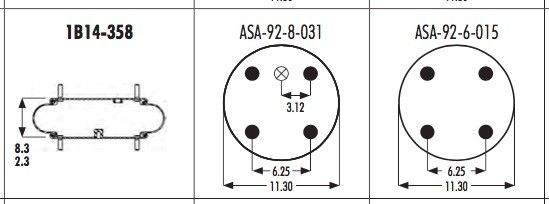 578-91-3-352 Goodyear Air Spring 1B14-358 Contitech FS530-14 339